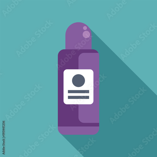 Roll on deodorant bottle in a flat design style, representing personal hygiene and freshness