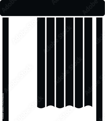 Changing room with closed curtain providing privacy, ideal for shopping and fashion contexts