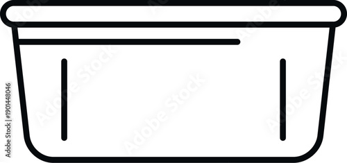 Food storage container line art icon representing meal prep and reusable packaging