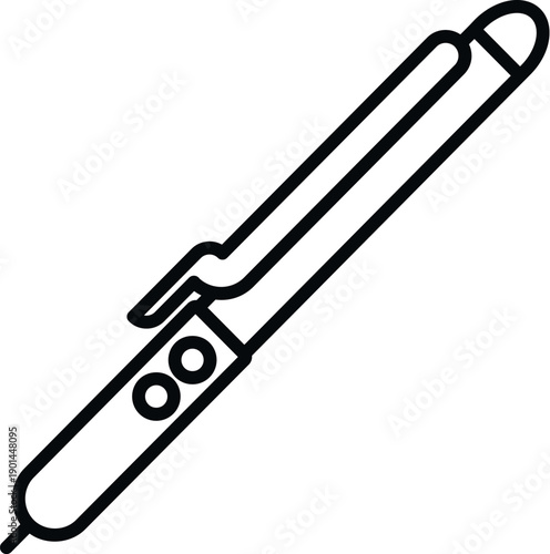 Curling iron creating waves and volume in hair for beauty and fashion styling