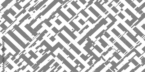 Seamless vector pattern design featuring a black geometric maze and 3d labyrinth texture for modern wallpaper decoration and business print fabric illustrations