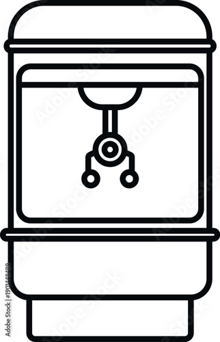 Industrial 3d printer outline icon representing modern additive manufacturing and rapid prototyping technology