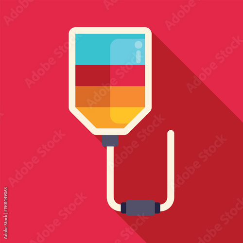 Iv bag icon with different fluid levels for healthcare and recovery