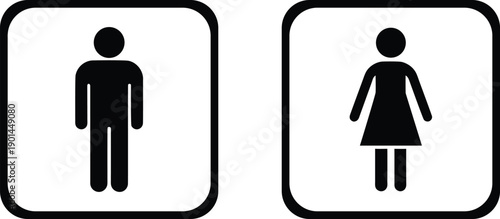 Restroom signs for men and women