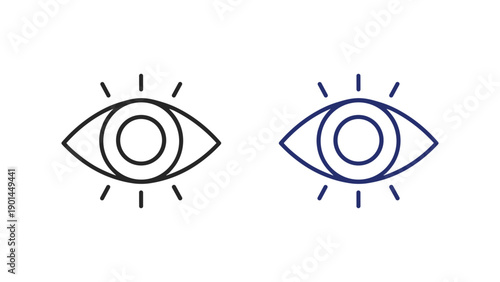 Eye View and Visibility Line Icon Vector