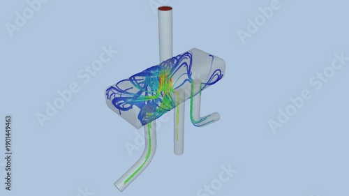 Manifold airflow simulation - CFD simulation Computational fluid dynamics