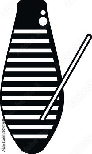 Guiro, a traditional latin american percussion instrument, for music and rhythm concepts