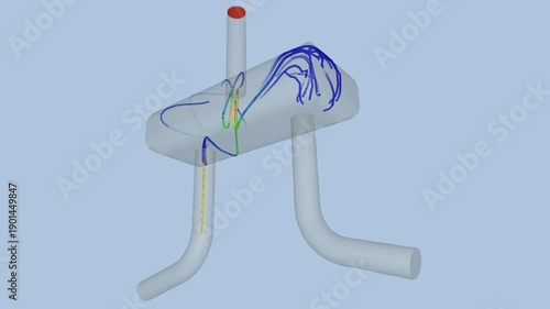 Manifold airflow simulation - CFD simulation Computational fluid dynamics