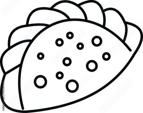 Empanada line icon symbolizing traditional latin american savory pastry