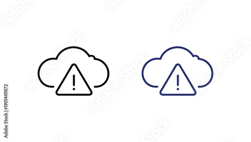 Cloud Warning Alert Line Icon Vector