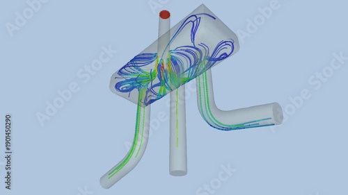 Manifold airflow simulation - CFD simulation Computational fluid dynamics