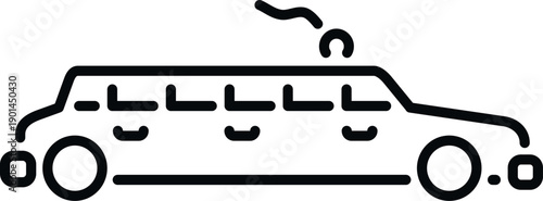 Limousine icon showing luxury vehicle for special occasions and executive transportation