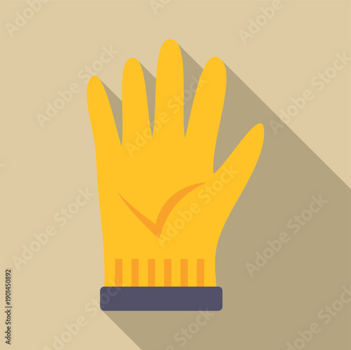 Yellow rubber glove representing cleanliness, maintenance, and safety