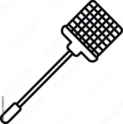 Fly swatter outline vector symbol for removing household insects