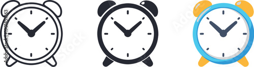 Organization balance metaphor conveyed by a classic desk clock with round face and simple hands standing upright as a