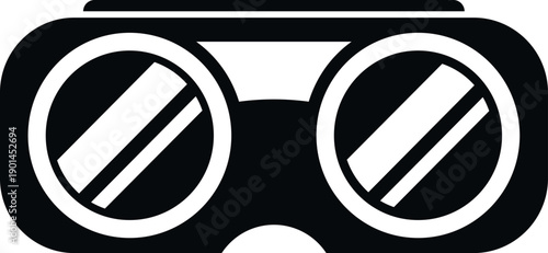 Headset showing virtual reality concept as a simple black and white icon