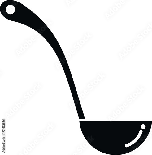 Ladle icon depicting kitchen accessory used for serving soup and liquids