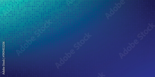 halftone with blue-green gradation, abstract background pattern, neon light reflecting walls and floors, dark colors, and feel the speed of digital technology connected with blue-green background.