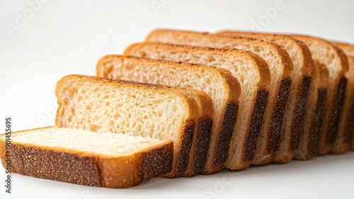 Wallpaper Mural Slices of bread lined up on a table for making sandwiches or toast in a bright kitchen setting Torontodigital.ca