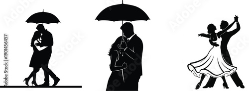 A couple with en umbrella
