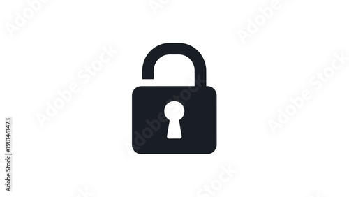Black Padlock with Keyhole Icon.