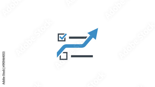 Blue arrow checkbox increase growth.