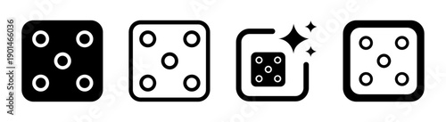 Dice icon symbolizing chance gaming fate and decision making vector illustration with transparent PNG