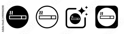 Black smoking icon symbolizing pleasure transience and the briefness of earthly life vector illustration with transparent PNG