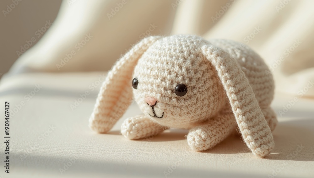 Obraz premium Crafted knit bunny plush