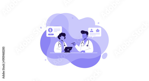 Medical professionals collaborating on a digital platform.