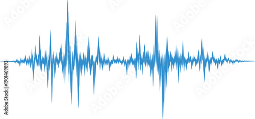 Blue sound wave on white background audio waveform music