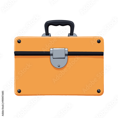 Vibrant Orange Briefcase with Black Handle and Metallic Lock Showcasing Sleek Modern Design and Functional Utility