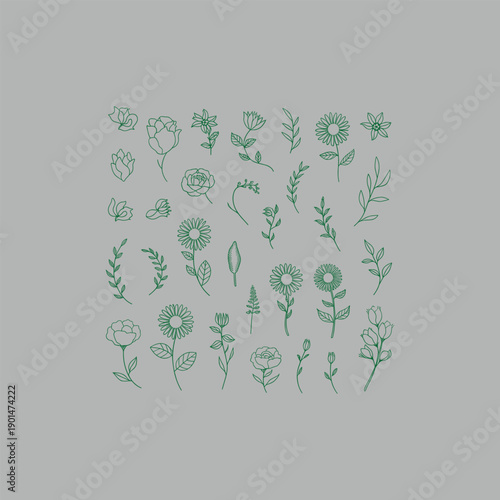 green floral background green leaves on a white, black and white abstract background bundle collection.