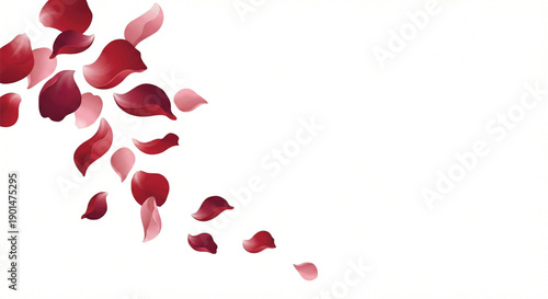 Falling Red Rose Petals Elegant Vector Illustration