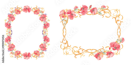 Photography Watercolor frame in baroque style