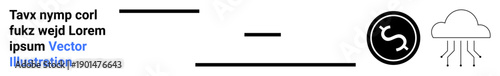 Cloud technology, data storage, cryptocurrency, digital security, fintech, information systems. Minimal design with cloud outline, currency symbol and straight lines. Cloud technology