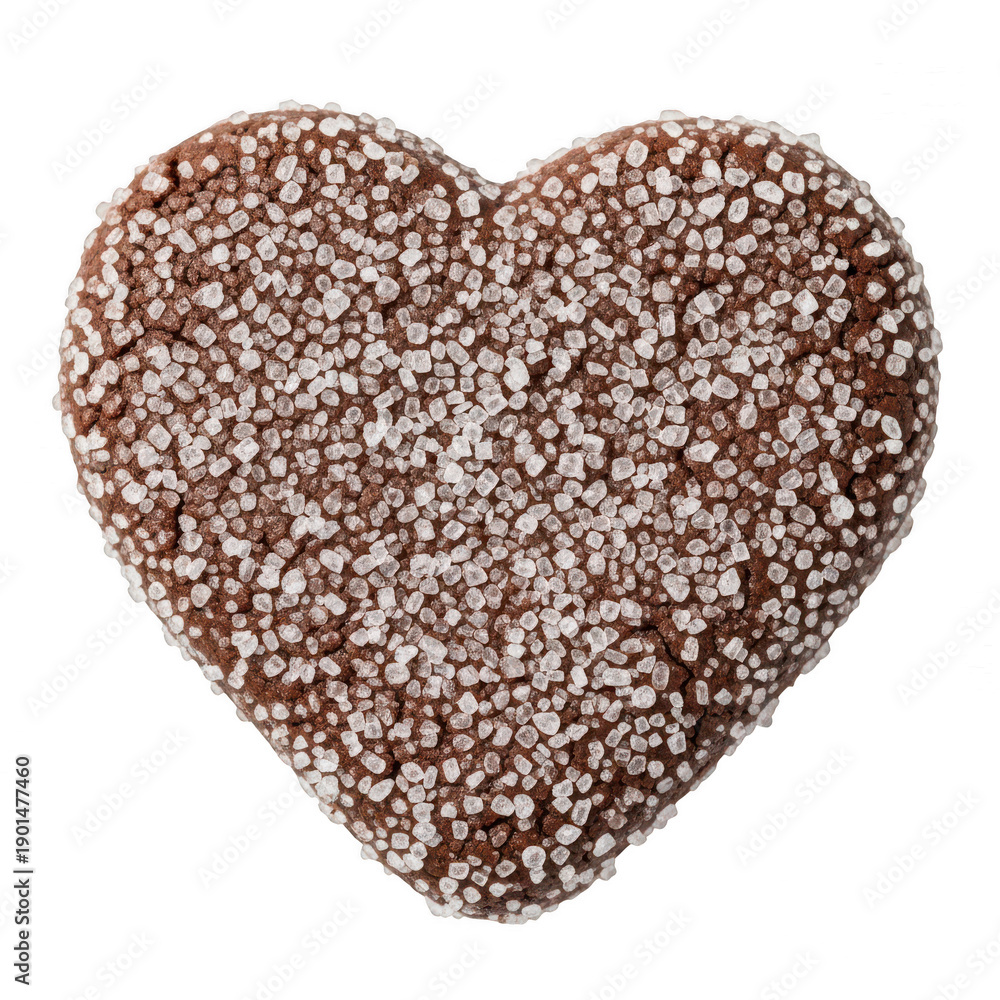 Fototapeta premium A heart-shaped arrangement of colorful sprinkles on a white background. isolated on transparent background