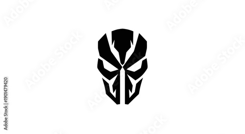 Abstract black mask design on white