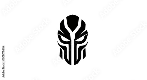 Abstract black mask design on white