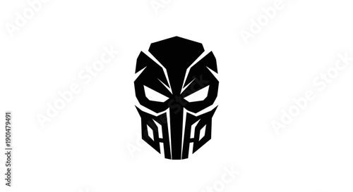 Abstract black mask design on white