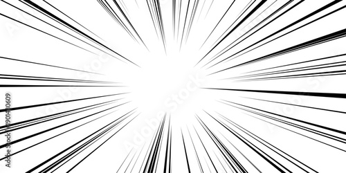 Line comic cartoon with speed effect manga for radial graphic action. Motion acting bomb with border design superhero for perspective concentration emphasis. Background blast line.
