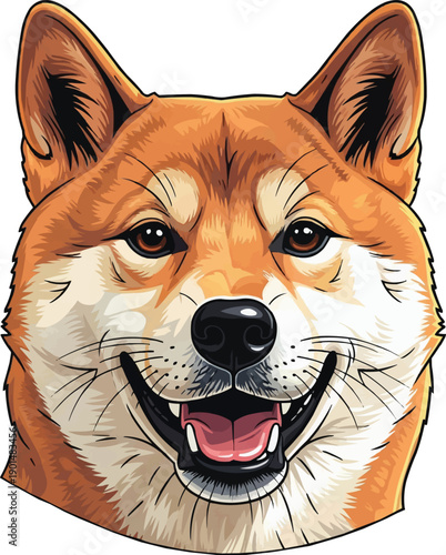 Shiba Inu smiling happy face closeup headshot portrait