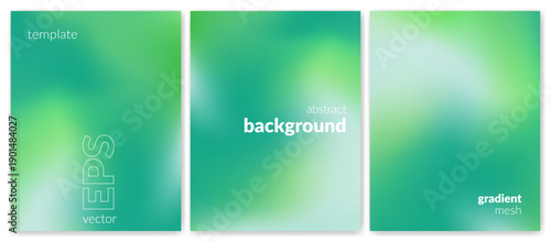 Abstract liquid background set. Gradient mesh. Effect blend nature color. Blurred fluid colorful mix. Modern design template for web cover, header, ad banner, poster, brochure, flyer. Vector image