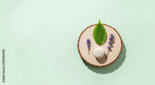 Minimal eco concept with natural elements and clean background, sustainability and green lifestyle theme