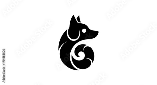 Abstract dog logo design