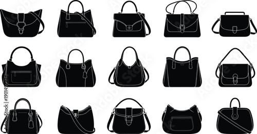 Black and white handbag silhouettes handbags fashion
