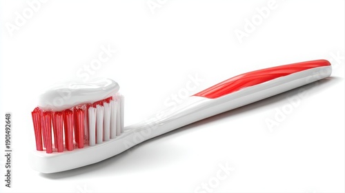 toothbrush head with perfect shape of toothpaste