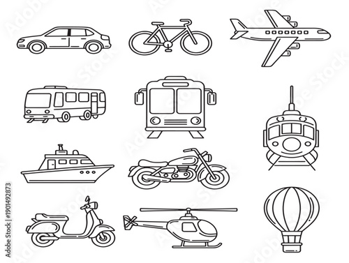 Gorgeous mobility and transit icons for modern design