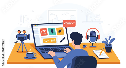 Creative content creation workflow with digital tools for media production and broadcasting