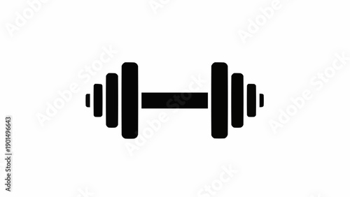 Black dumbbell weight training equipment.